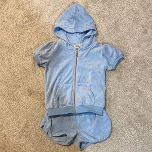 Lola + The Boys Light Blue Hooded Set